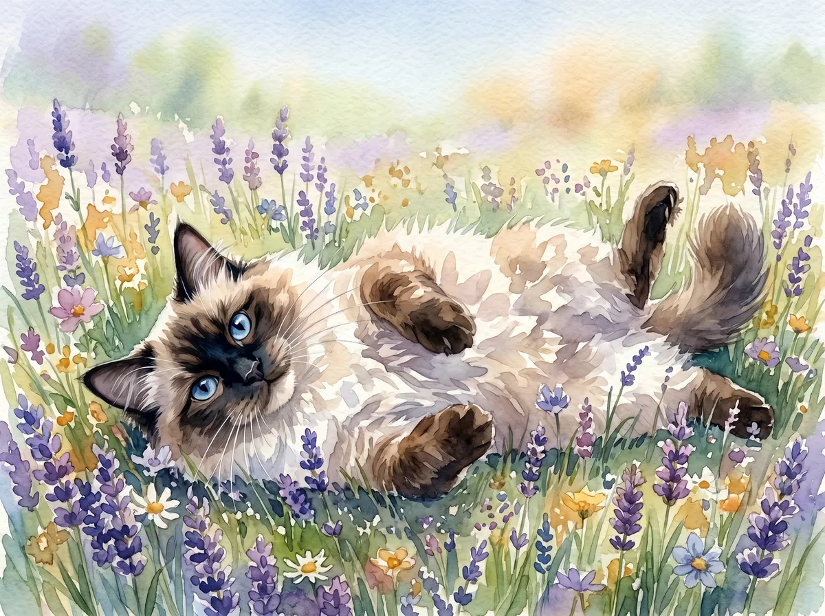 Ragdoll watercolor calendar month 5